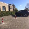 Parkeerpaal klein neerklapbaar 14 Mini parkeerpalen met driekantslot en sleutel.